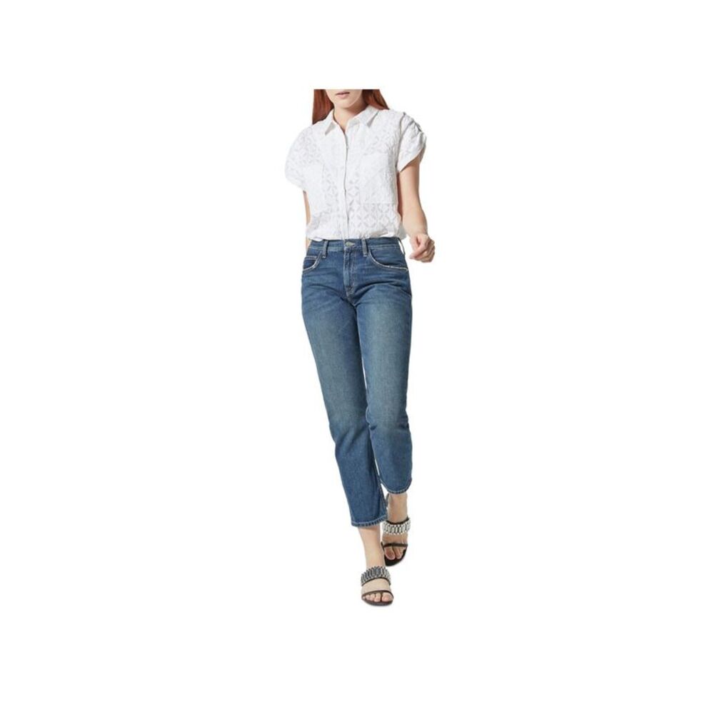 JOIE Womens White Shoulder Tabs Cap Sleeve Wear To Work Button Up Top XXS - Picture 3 of 3